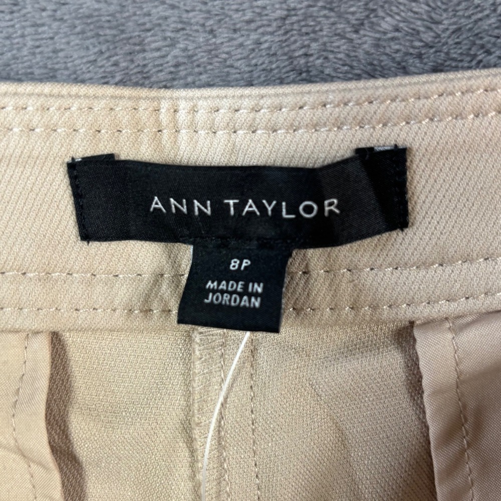Ann Taylor Womens Beige Wide Leg Trousers High Rise Work Pants Khaki Tan - Picture 10 of 12